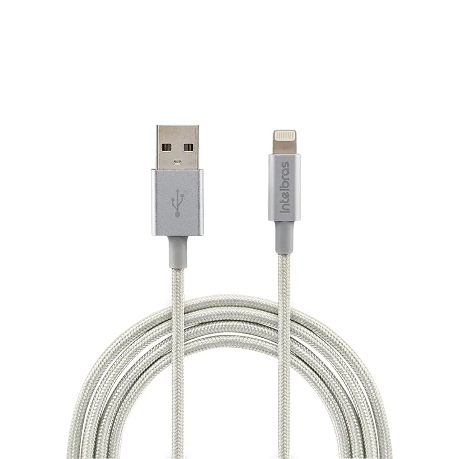 Cabo USB-A para Lightning de 1,5m em Nylon Branco EUAL 15NB Intelbras