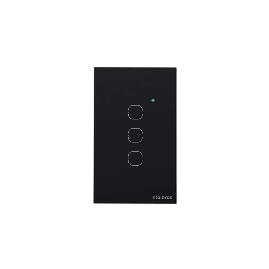 Interruptor Inteligente Touch Wi-Fi 3 Teclas Preto - Intelbras EWS 1003 PT