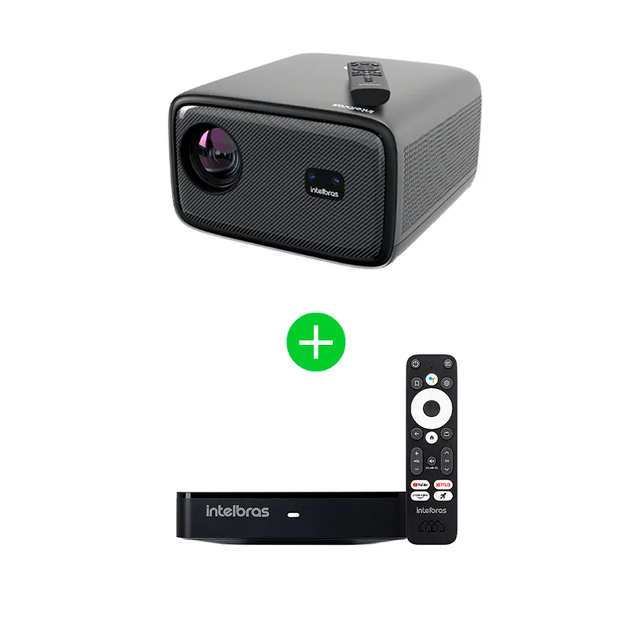 Kit Projetor PFL 7560 com Smart TV Box 4k Intelbras